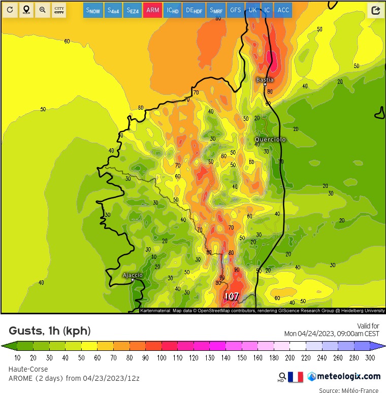 bulletin alerte météo corse