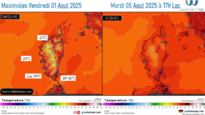 Modèle Swiss HD et ICON EU Source: Meteologix.com – Illustration: Kitempu