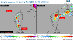 Modèle Swiss HD et ICON EU Source: Meteologix.com – Illustration: Kitempu