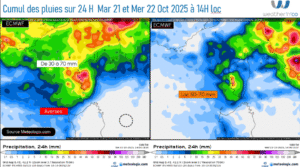 météo corse : Modèle ECMWF Source: Meteologix.com – Illustration: Kitempu