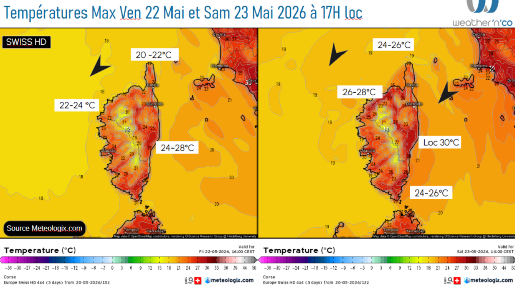 Maximales - Source: Meteologix.com - Illustration: Kitempu